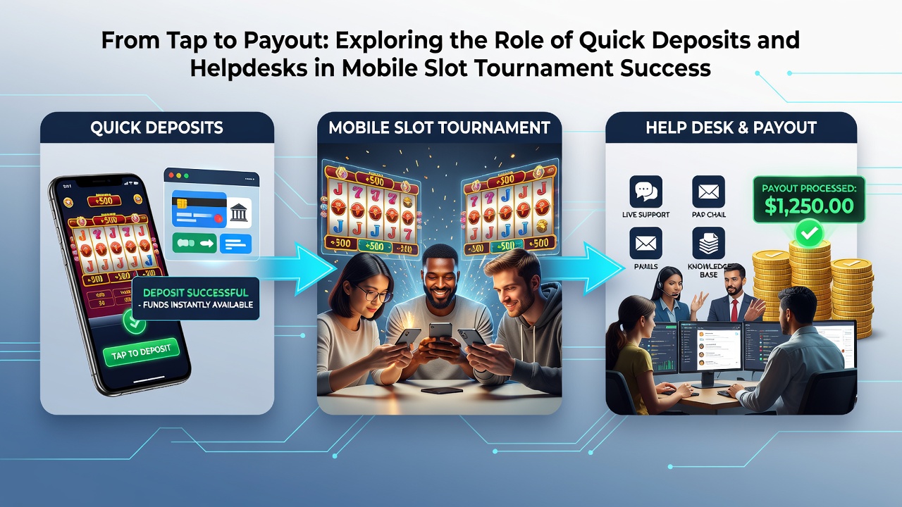 Support agent assisting a player with a mobile slot tournament query via live chat interface