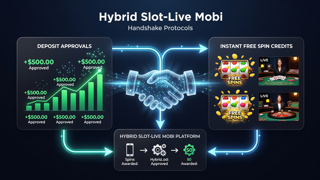 Mobile screen capture illustrating instant free spin credits appearing after deposit approval in a hybrid slot and live dealer session
