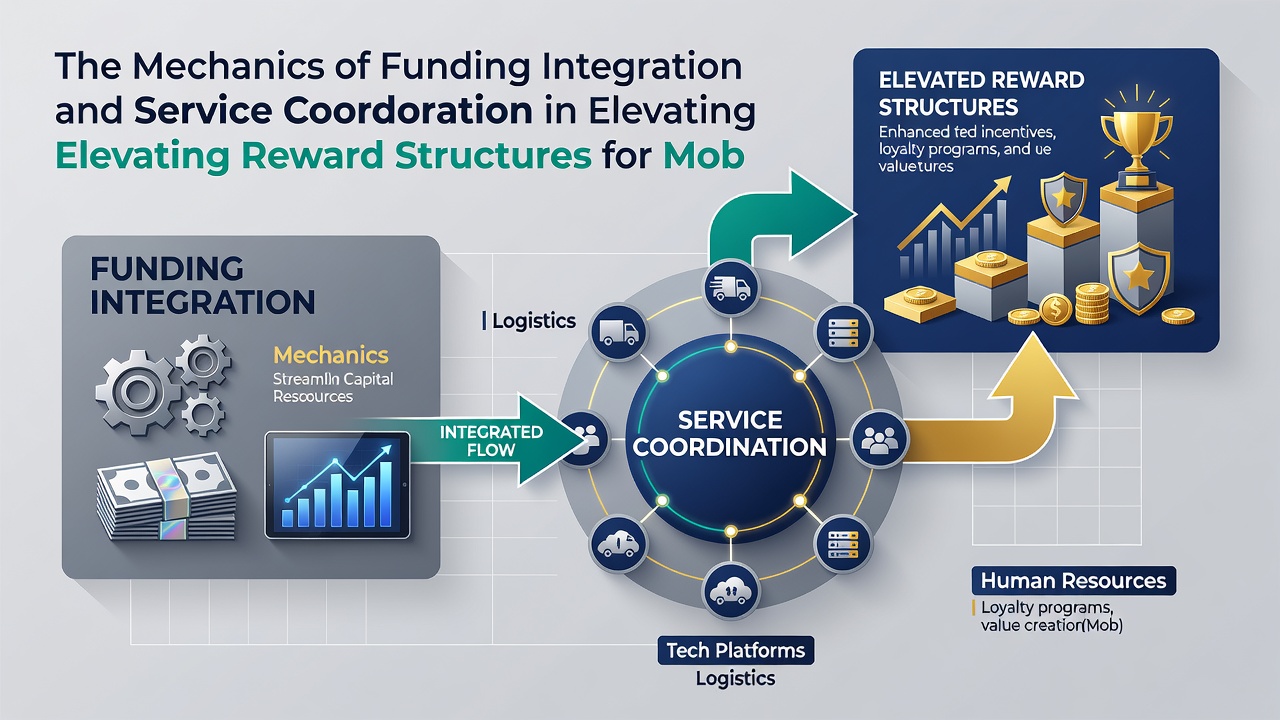 Diagram showing service coordination workflow between support teams and mobile reward engines for slots and table games