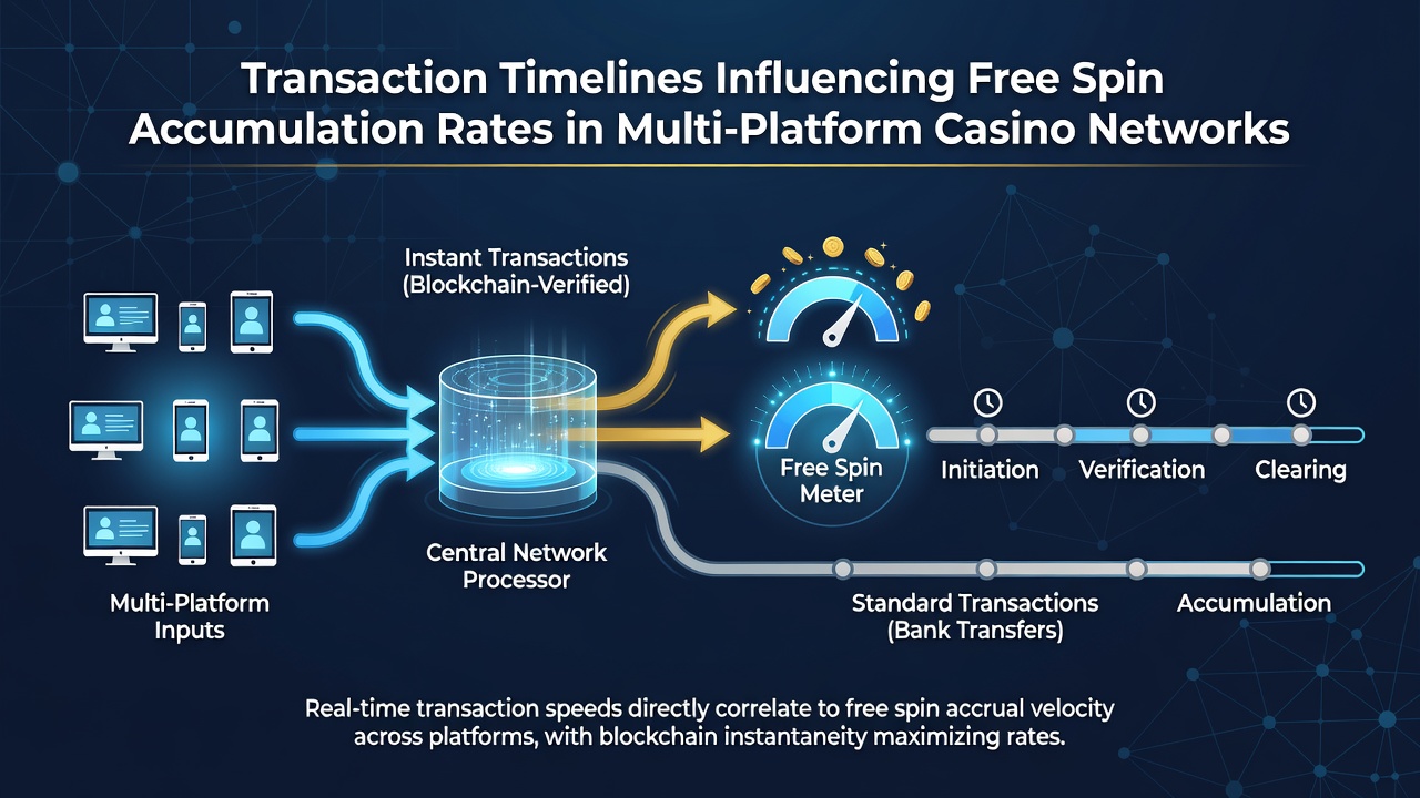 Chart comparing free spin accumulation rates by transaction speed in multi-platform casino environments